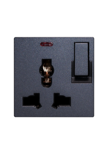 [SOL-PLG-UNV-A] SOL Universal switched socket with LED Gray Color UK Size